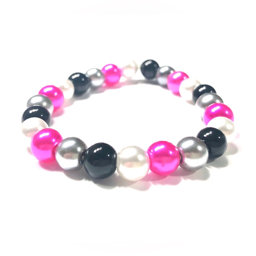 Pink Black Grey Whjte Stretch Bracelet Women Gift Wedding Anniversary